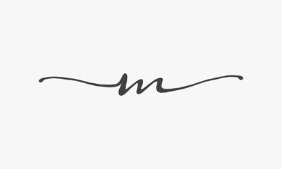 M initial logo handwritten style on white background.