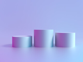Podium pedestal background, cosmetic products showcase display. 3d round podium pedestal or stand for premium showcase