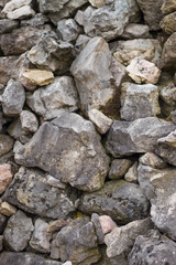 gray wall of large cobblestone.
