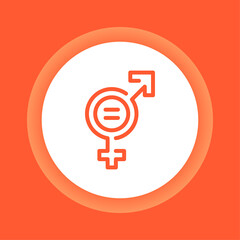 Gender equality black icon. Women's rights. Corporate social responsibility. Sustainable Development Goals. SDG color sign. Pictogram for ad, web, mobile app. UI UX design element.