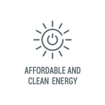 Affordable And Clean Energy Black Icon. Corporate Social Responsibility. Sustainable Development Goals. SDG Color Sign. Pictogram For Ad, Web. UI UX Design Element.