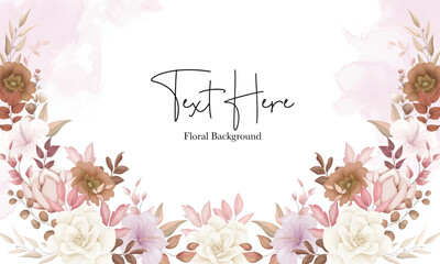 beautiful boho floral background with brown flower © mariadeta