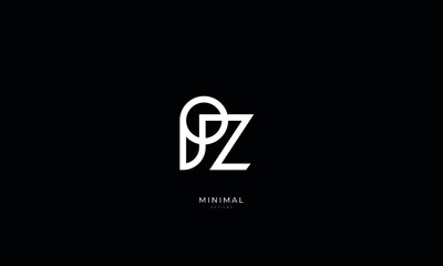 Obraz premium Alphabet letter icon logo PZ