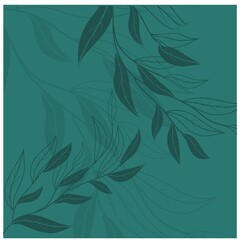 Beautiful pattern with green background for decorative design. Nature background. Vector drawing.