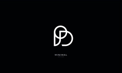 Alphabet letter icon logo PD