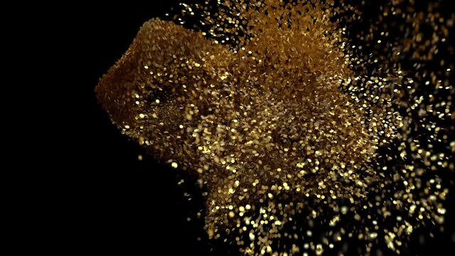 Hearth of Glitter Gold  Particles 