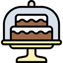 Cake on Cake stand icon, Bakery and baking related vector