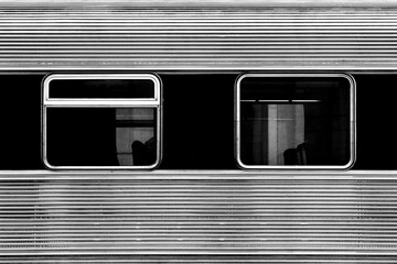 Train carriage windows. Metallic texture.