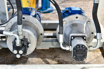 Hydraulic pump of a production oil station.