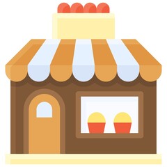 Bakery shop icon, Bakery and baking related vector