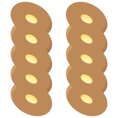 Challah icon, Bakery and baking related vector