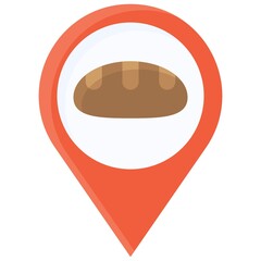 Location pin icon, Bakery and baking related vector