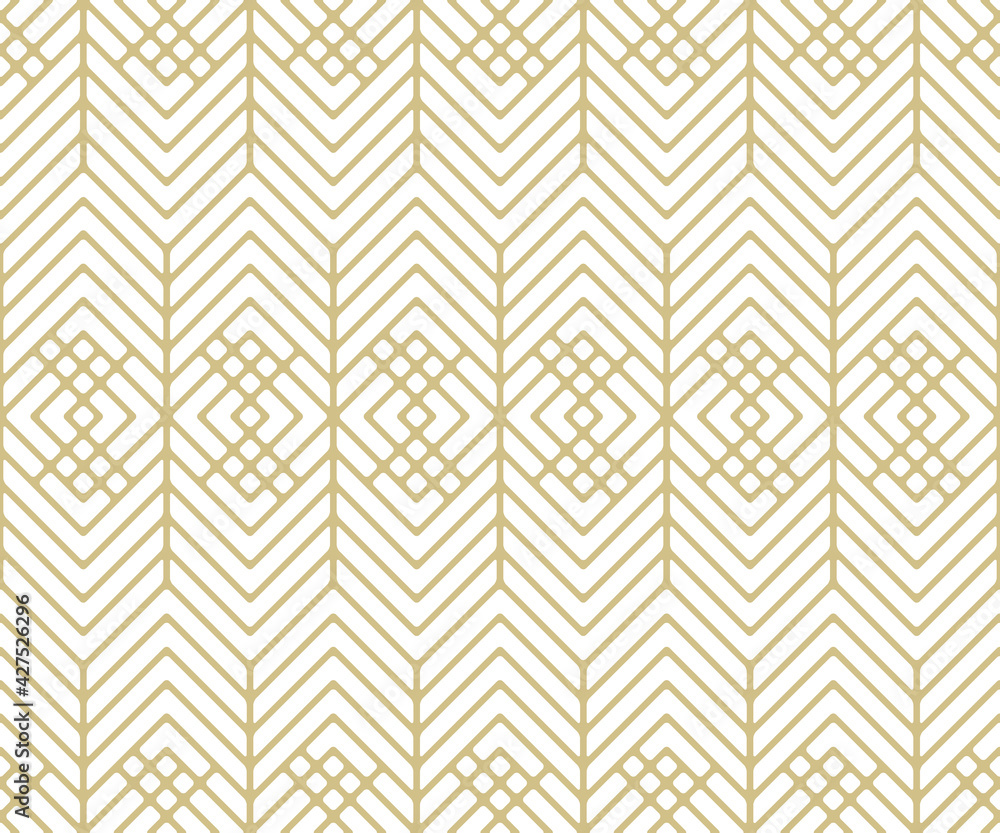 Poster seamless pattern with gold figures and lines.