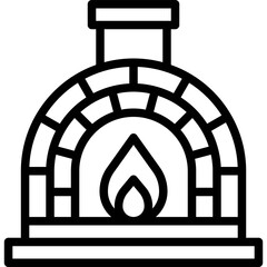 Masonry oven icon, Bakery and baking related vector