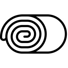 Swiss roll icon, Bakery and baking related vector