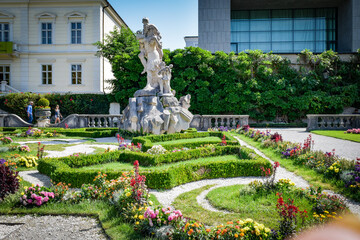 ザルツブルク、ミラベル庭園とその周辺の情景