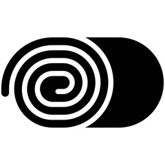 Swiss roll icon, Bakery and baking related vector
