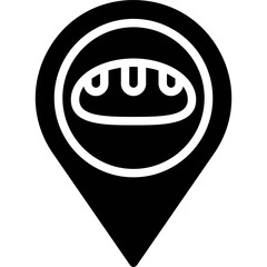 Location pin icon, Bakery and baking related vector