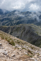 Fototapeta na wymiar Landscape from Vihren Peak, Pirin Mountain, Bulgaria