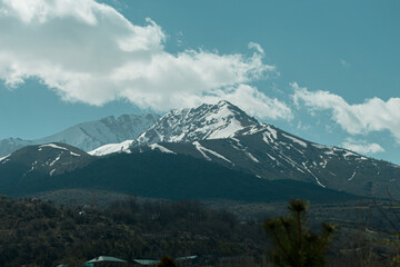 snow covered mountains