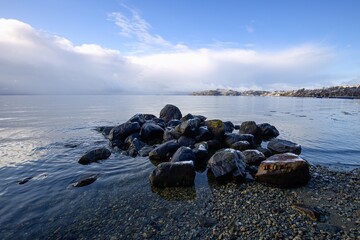 Group of boulders on the beach