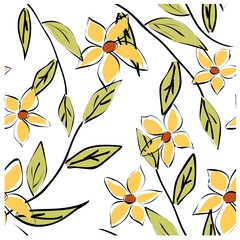 Flowers for decorative design. Trendy seamless vector floral pattern. Vector design template. Abstract seamless pattern .