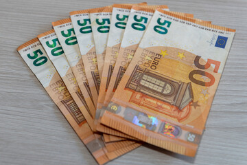 50 euro bills in a fan posted