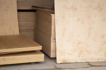 Plywood.Building material.The material is made of wood.