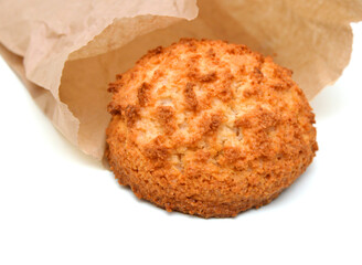 slice of cake on white background