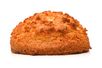 slice of cake on white background