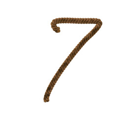 Obraz premium Rugged Rope text typeface letter 7