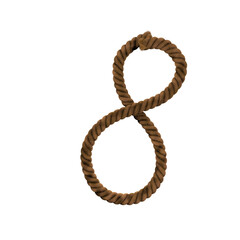 Rugged Rope text typeface letter 8