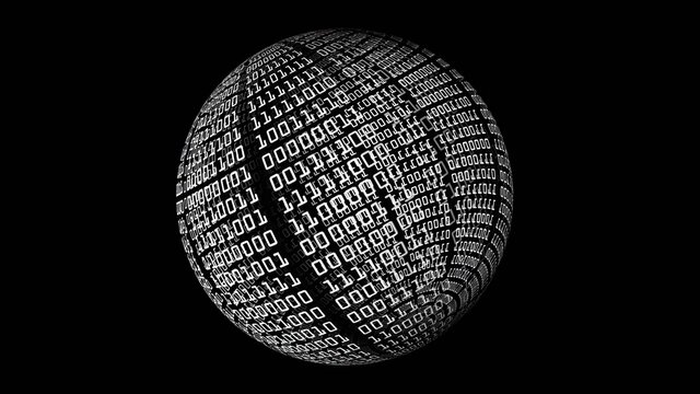 Binary Data On Spinning Sphere