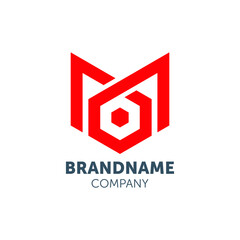 M logo design with geometry