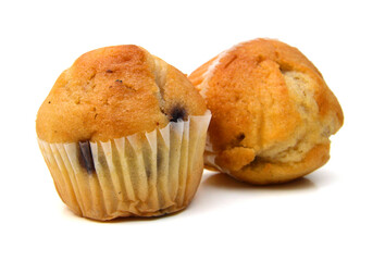Fresh chocolate chip muffin close up. 