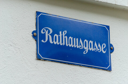 Schild Rathausgassse, Aarau, Schweiz