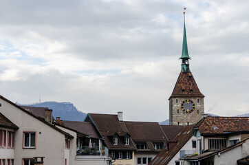 Fototapeta premium Obere Turm, Obertor, Altstadt Aarau, Schweiz