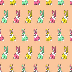 Fototapeta na wymiar easter rabbit seamless pattern vector illustration