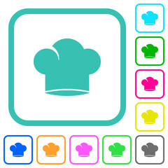 Chef hat vivid colored flat icons