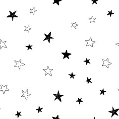 Star doodle seamless pattern. Background texture.