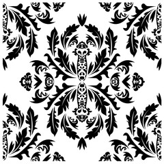 Damask pattern in vintage style. Texture backdrop. Seamless floral pattern. Fabric print texture.