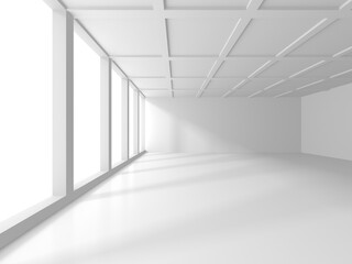 Illuminated corridor interior design. Empty Room Interior Background