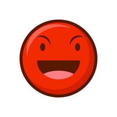 Cute social media yelling face emoji on white background. Royalty Free.