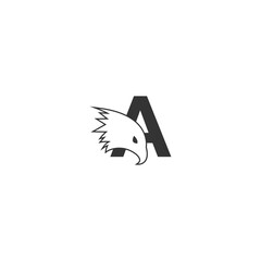 Letter A logo icon with falcon head design symbol template