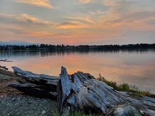 sunset on the lake