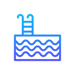 Swimming Pool Vector Icon. Hotel and Services Symbol EPS 10 