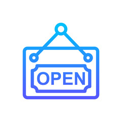 Open Signboard Icon. Hotel and Services Symbol EPS 10 