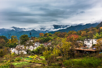 village in the valley of mountains