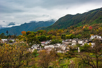 village in the valley of mountains