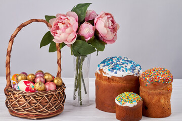 Easter attributes still life composition.